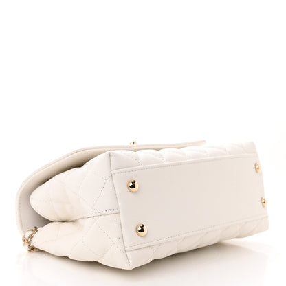 Chanel Caviar Quilted Mini Coco Chain Handle Flap White 4 of 11
