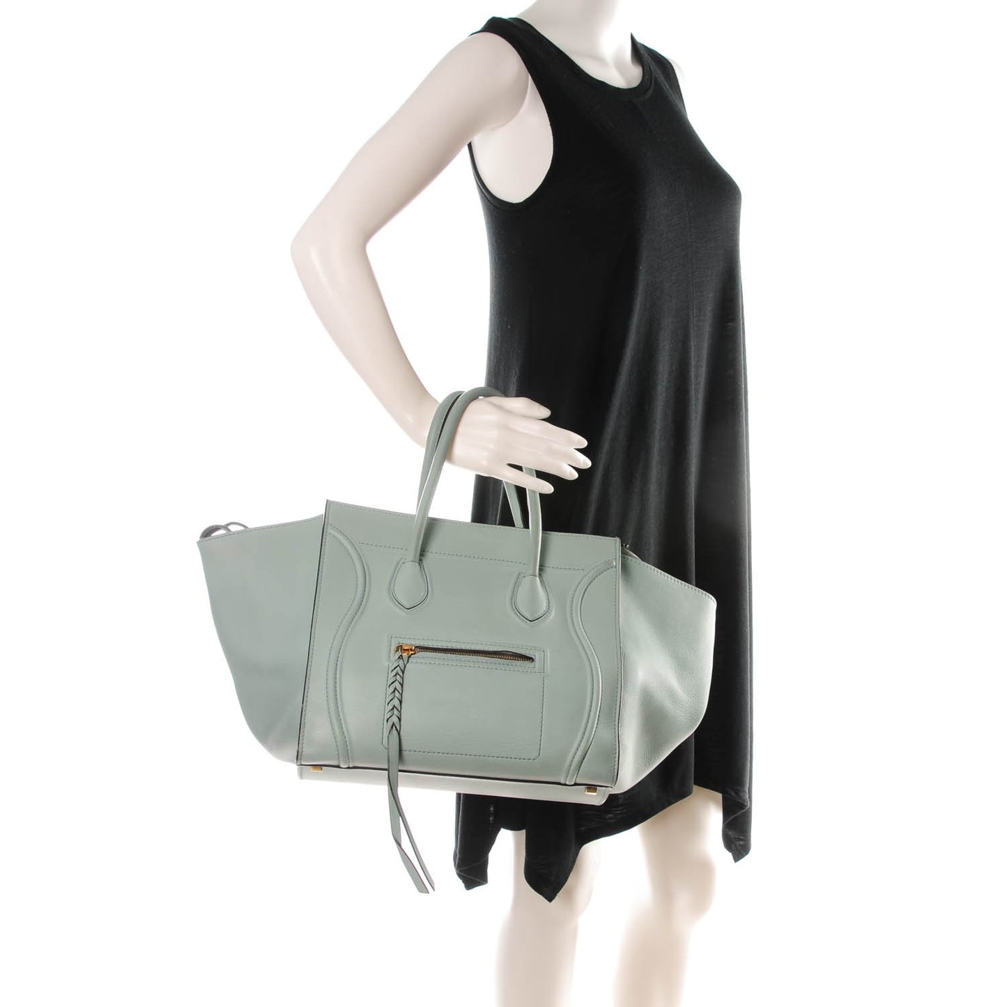 Supple Calfskin Medium Phantom Luggage Glacier