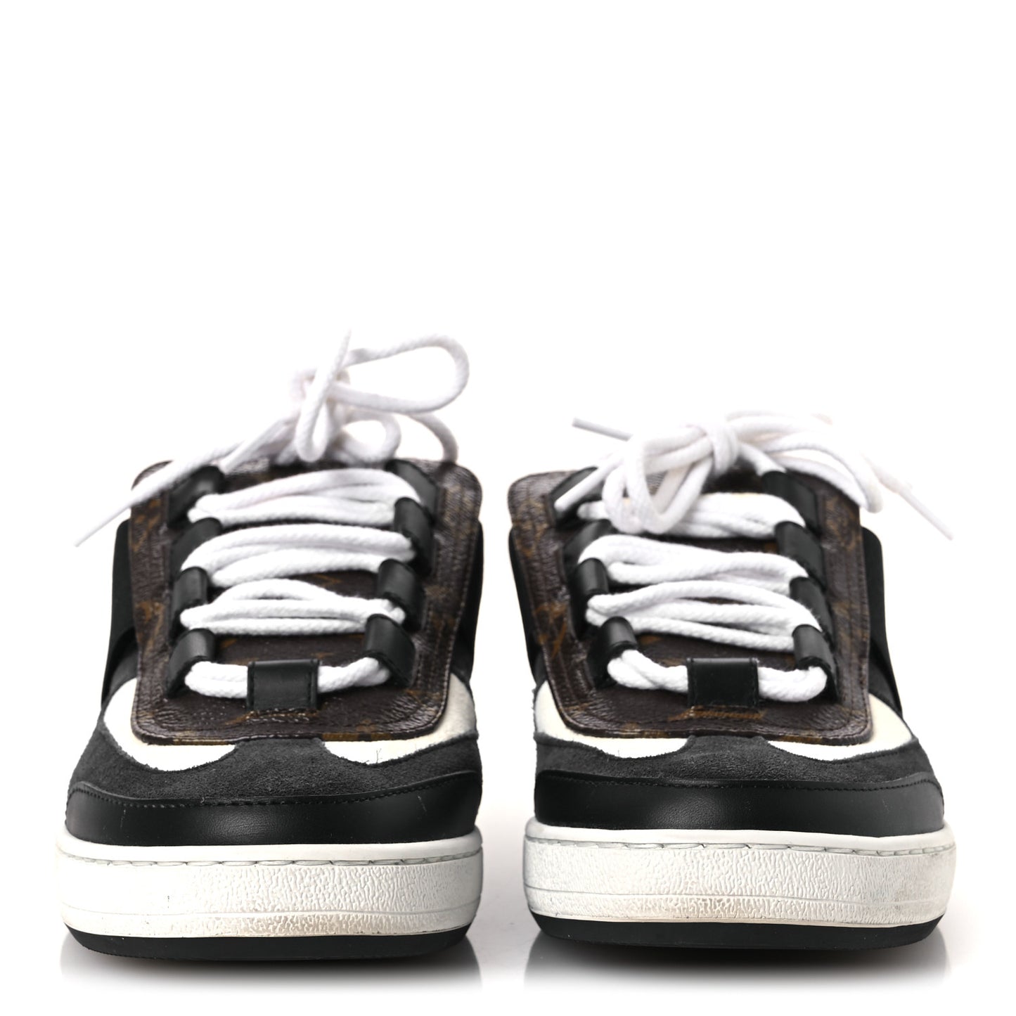 Monogram Suede Calfskin Lous Open Back Sneakers 37.5 Black