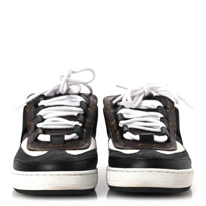 Louis Vuitton Monogram Suede Calfskin Lous Open Back Sneakers 37.5 Black 3 of 10