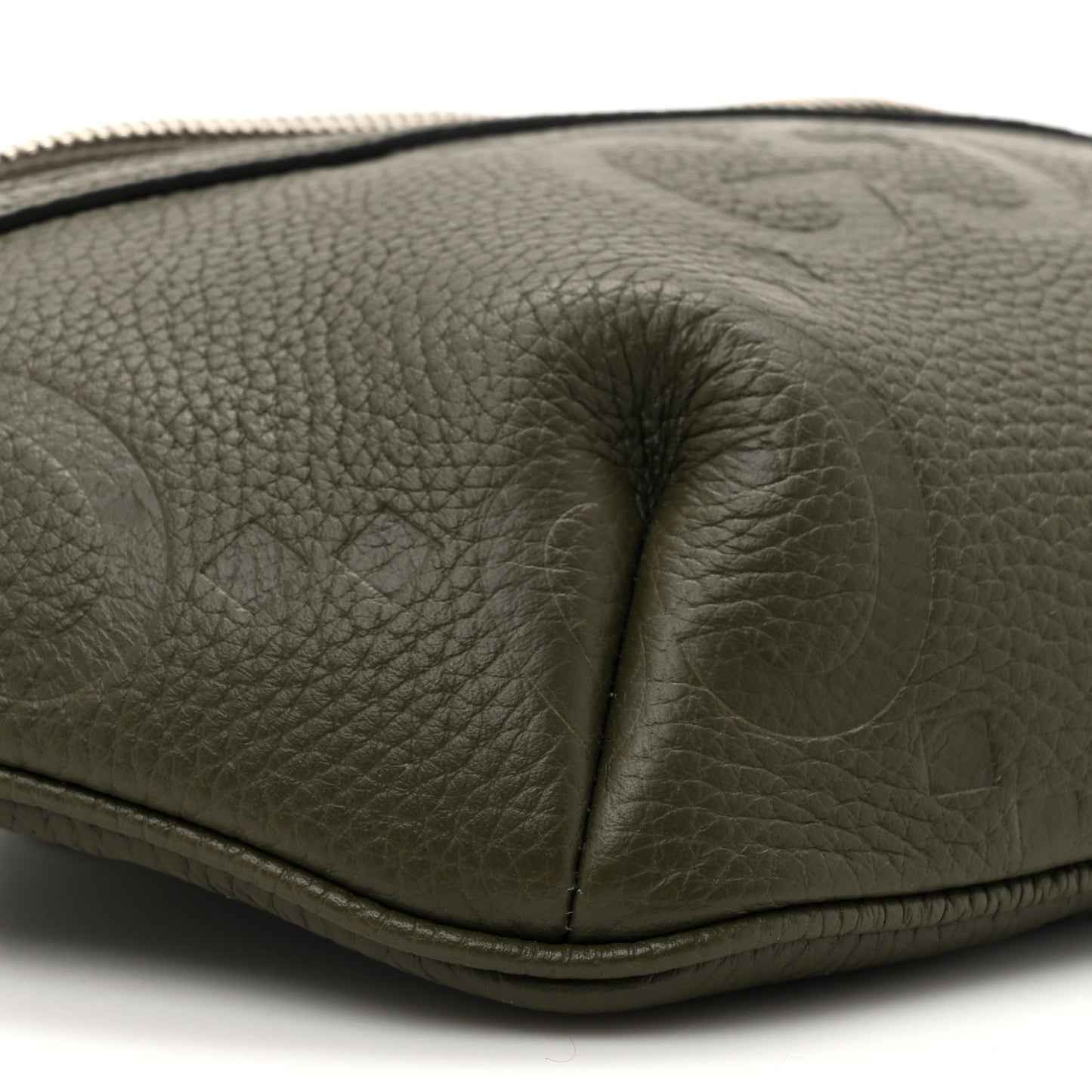 Piuma Calfskin Jumbo GG Embossed Small Belt Bag Dark Green