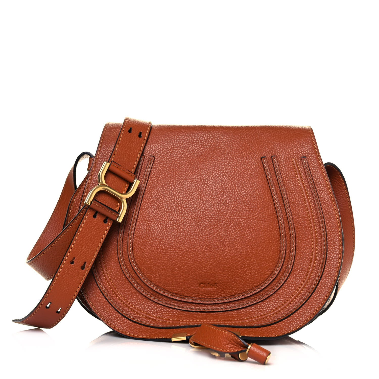 Chloe Calfskin Medium Marcie Round Crossbody Bag Tan 1 of 11
