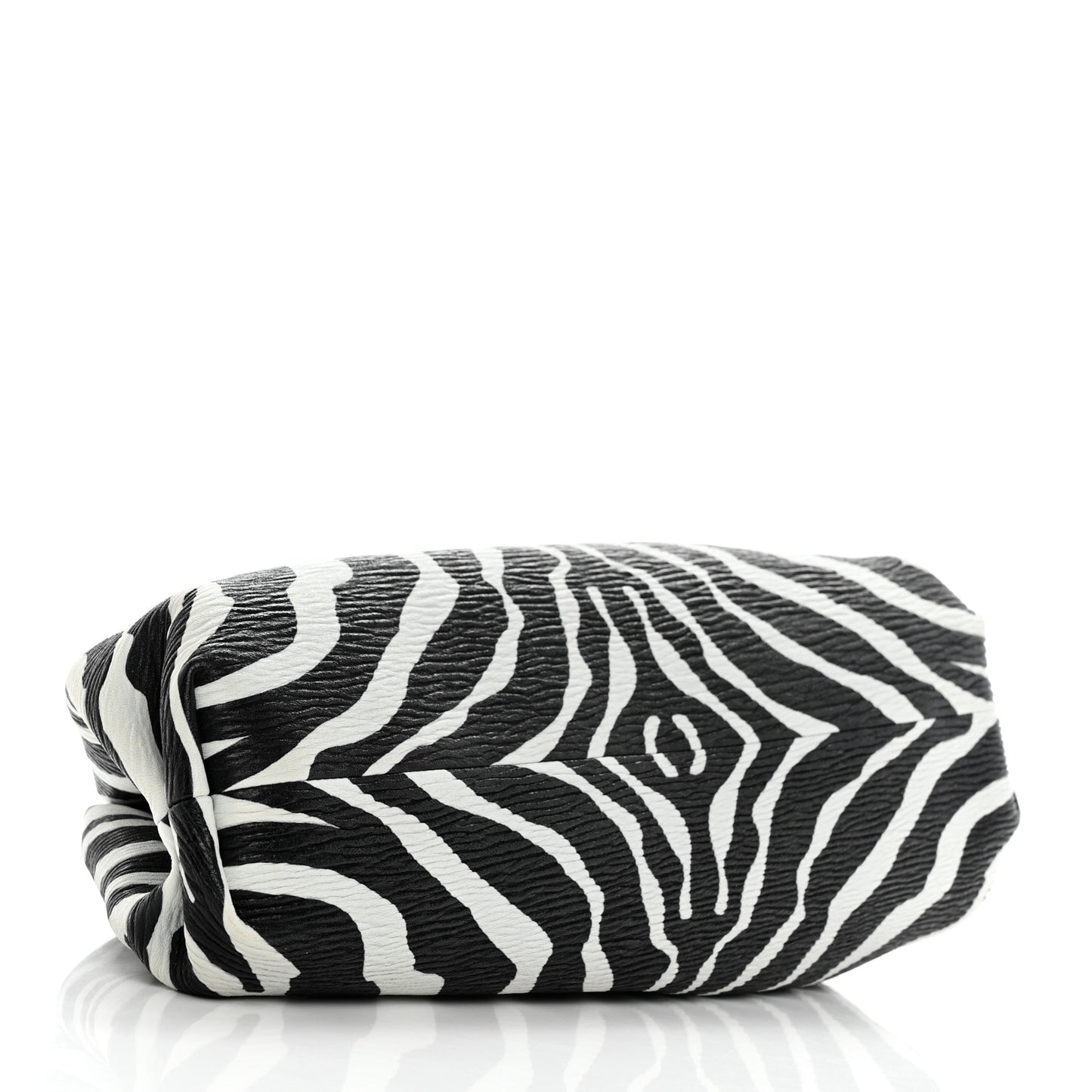 Nappa Zebra Print The Pouch Oversized Clutch White Black