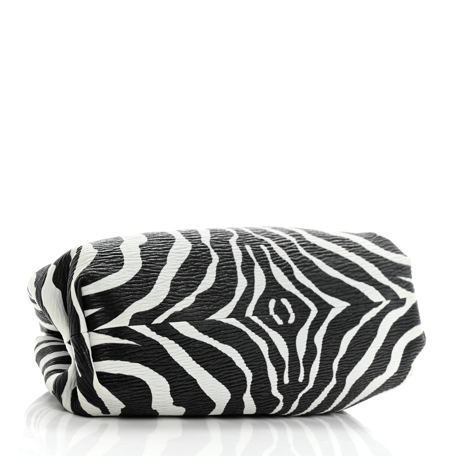 Bottega Veneta Nappa Zebra Print The Pouch Oversized Clutch White Black 4 of 8