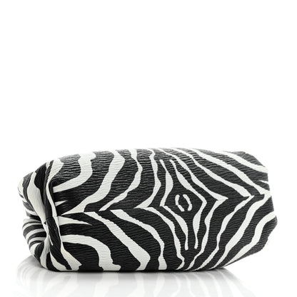 Bottega Veneta Nappa Zebra Print The Pouch Oversized Clutch White Black 4 of 8