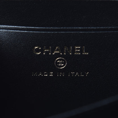 Chanel Caviar Quilted CC Filigree Vanity Clutch With Chain Beige Black 6 of 11