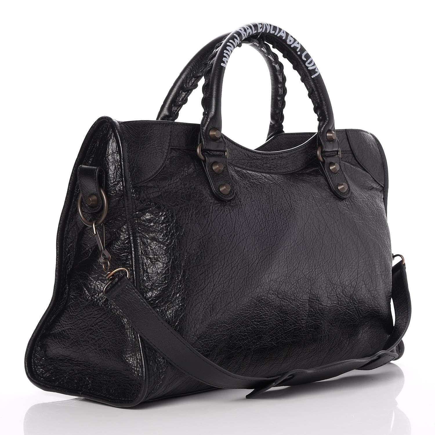 Balenciaga Agneau Arena Graffiti Short Strap Classic Hardware City Black White 3 of 10