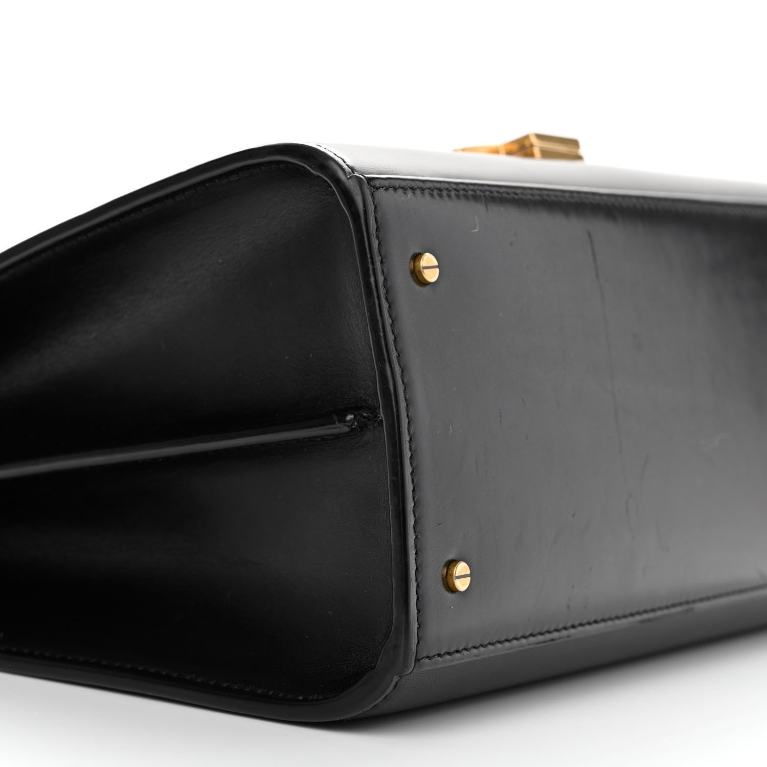 Saint Laurent Smooth Calfskin Medium Classic Monogram Cassandra Top Handle Black Rouge Legion 9 of 17