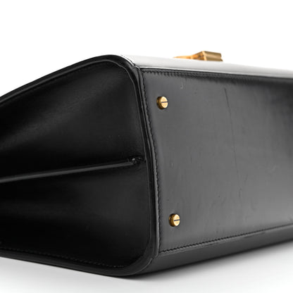 Saint Laurent Smooth Calfskin Medium Classic Monogram Cassandra Top Handle Black Rouge Legion 9 of 17