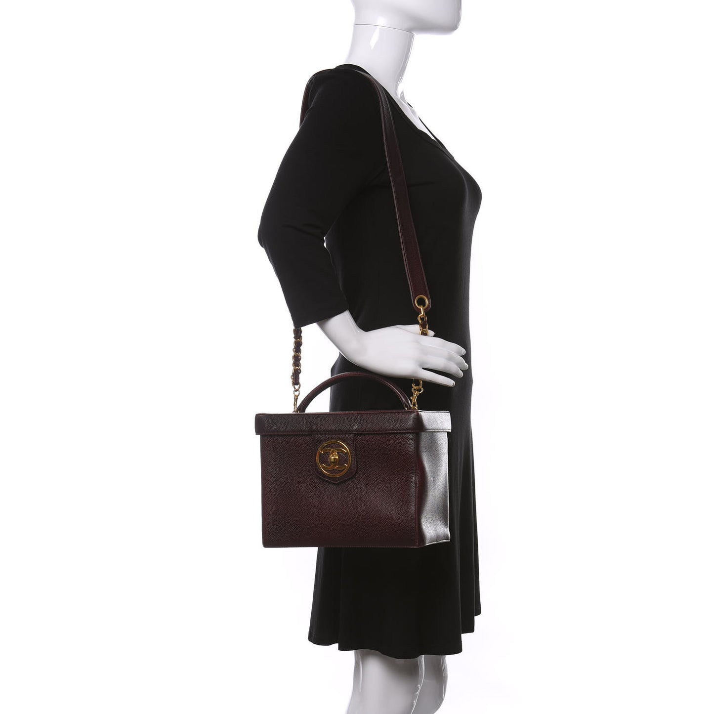 Caviar Vanity Case Burgundy