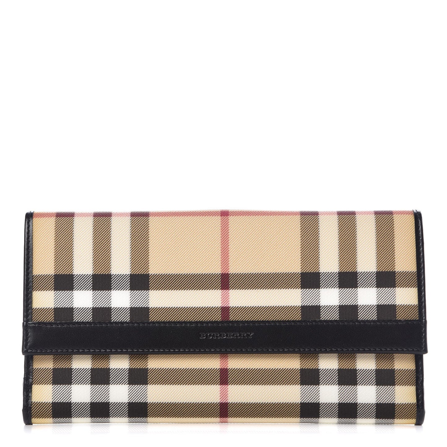 House Check Continental Wallet Black