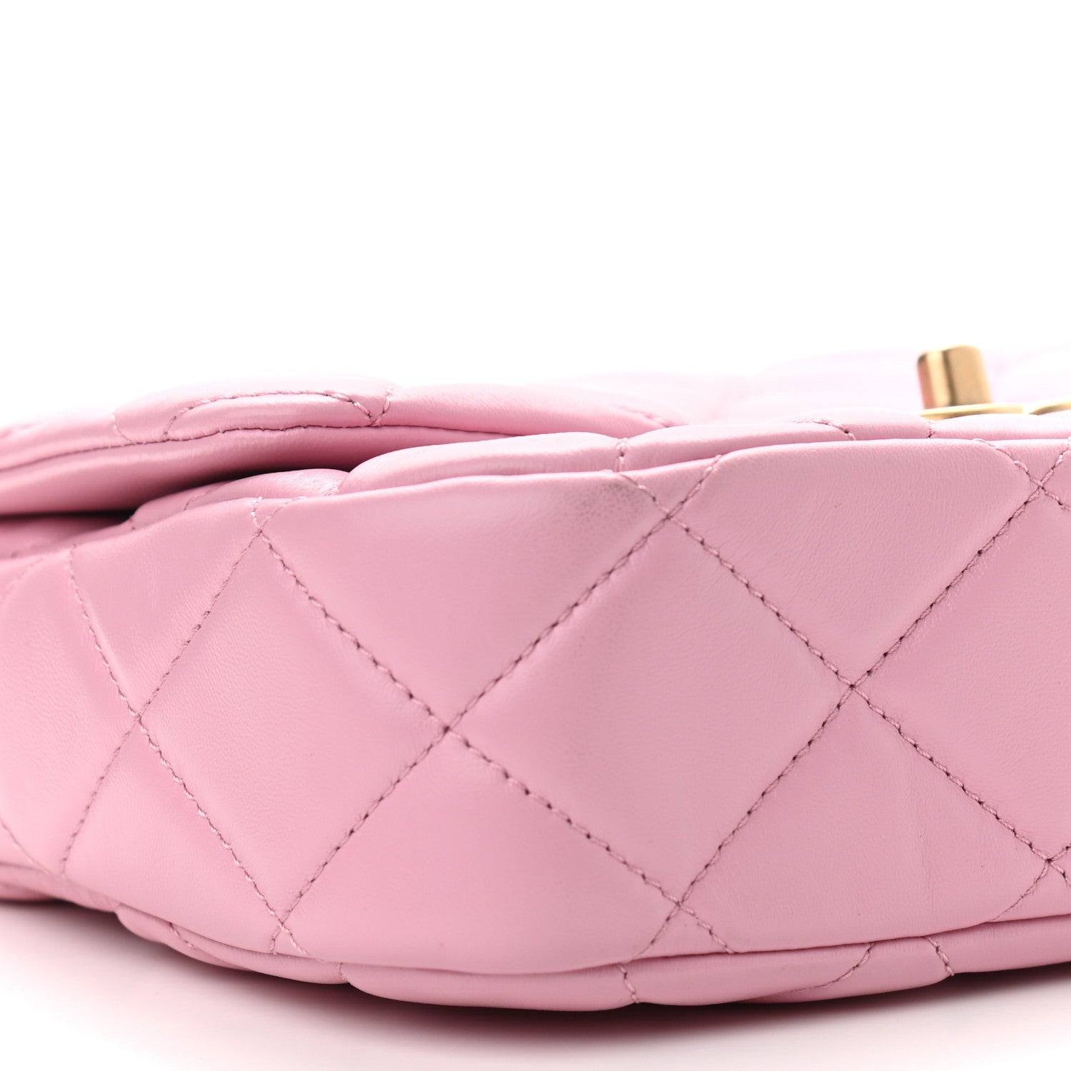 Chanel Lambskin Quilted Small Lacquered Chain Flap Pink 9 of 11