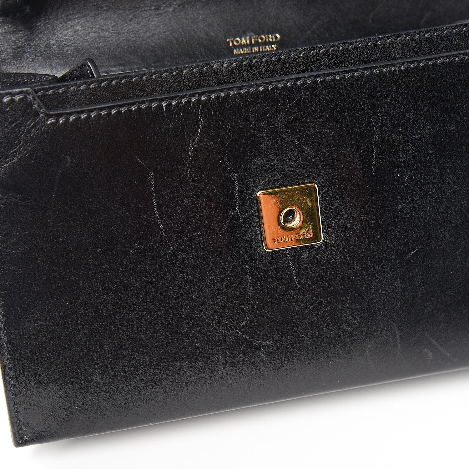 Tom Ford Calfskin Icon Shoulder Bag Black 7 of 12