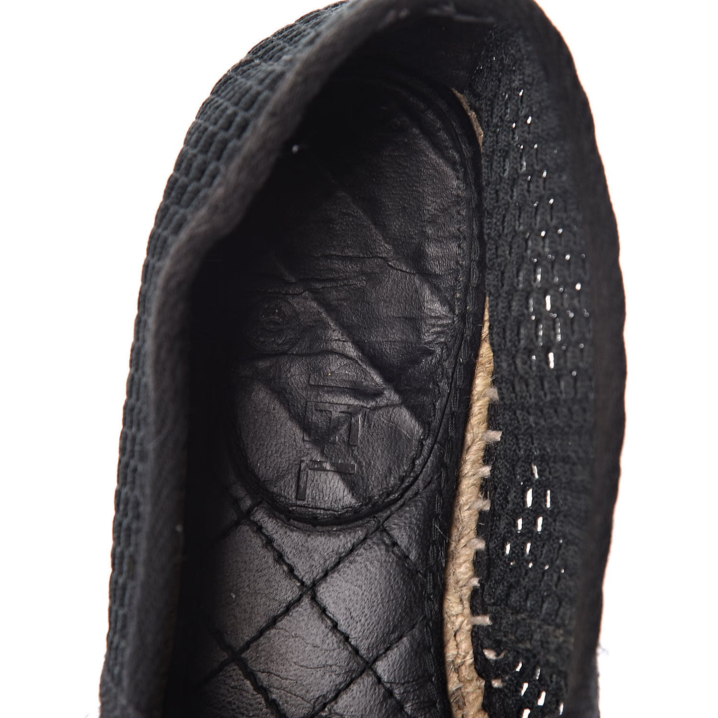 Mesh Lambskin Espadrilles 40 Black