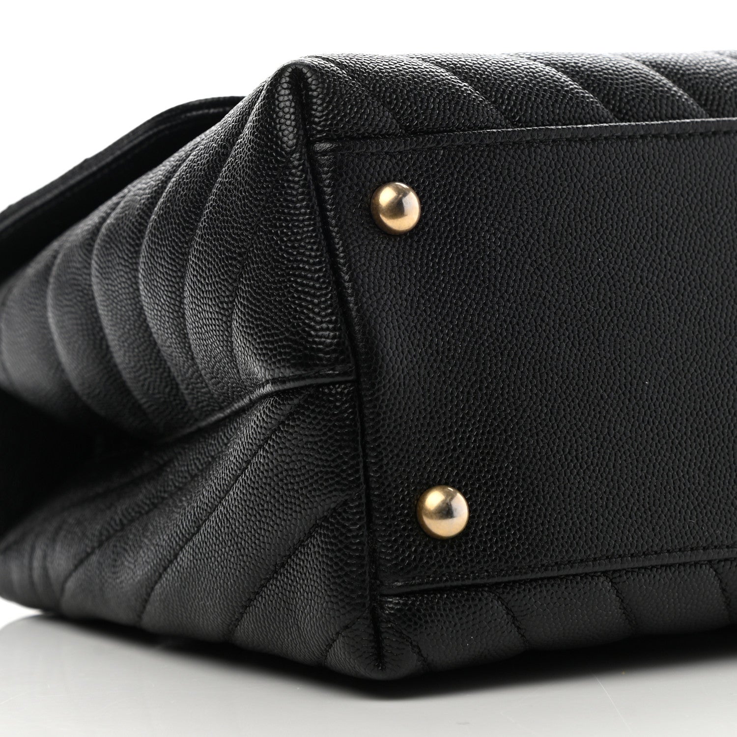 Chanel Caviar Chevron Quilted Small Coco Handle Flap Black 8 of 10