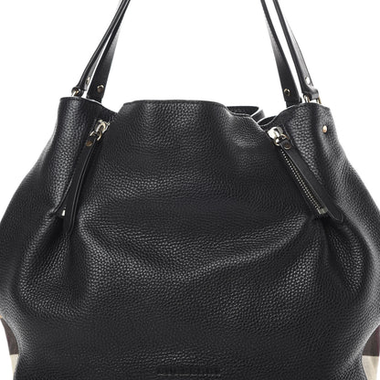Burberry Grainy Calfskin House Check Medium Maidstone Black 9 of 14