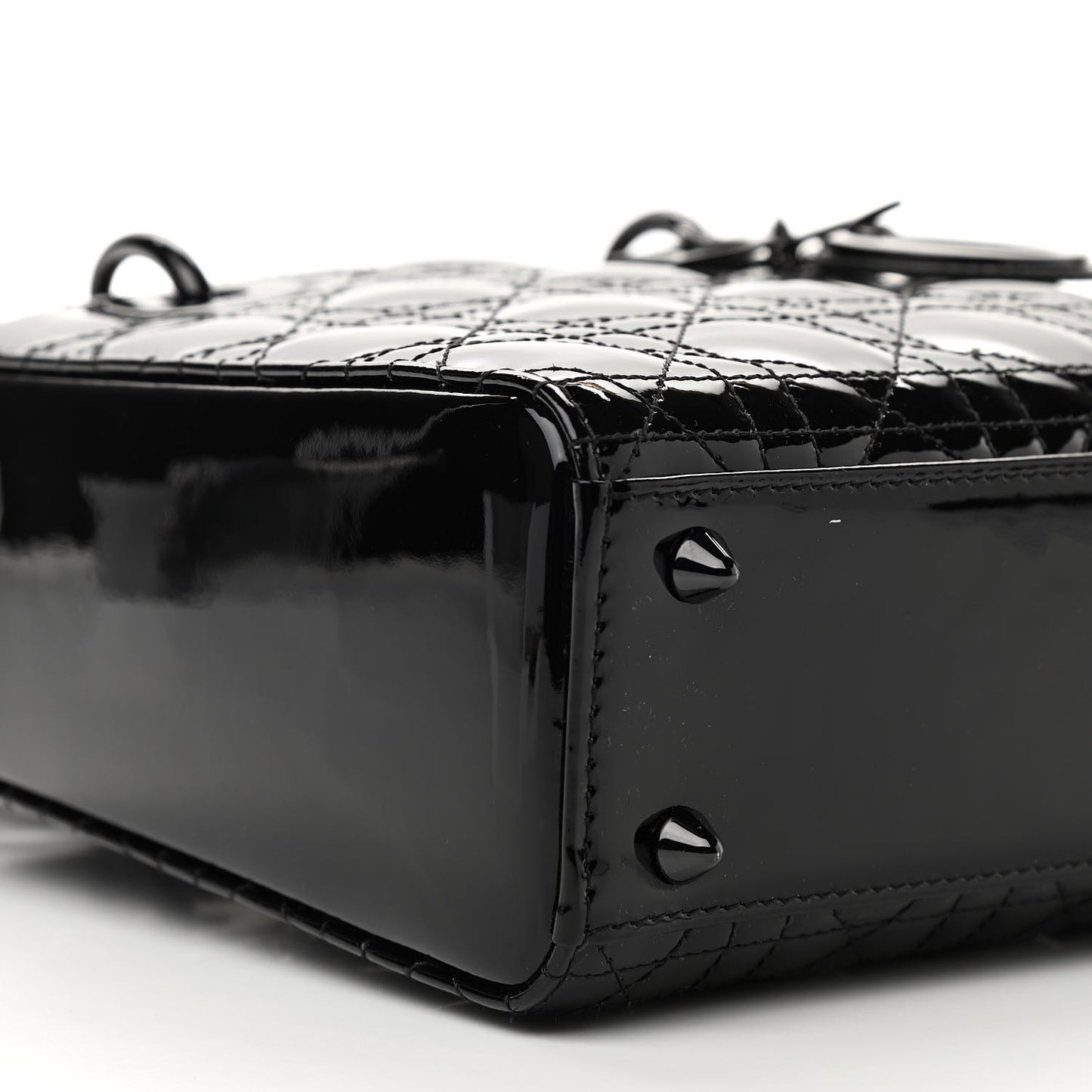 Patent Cannage Small Lady Dior Black