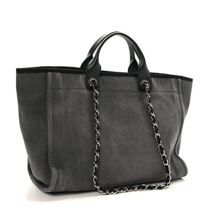 Chanel Canvas Sequin Medium Deauville Tote Charcoal 3 of 9