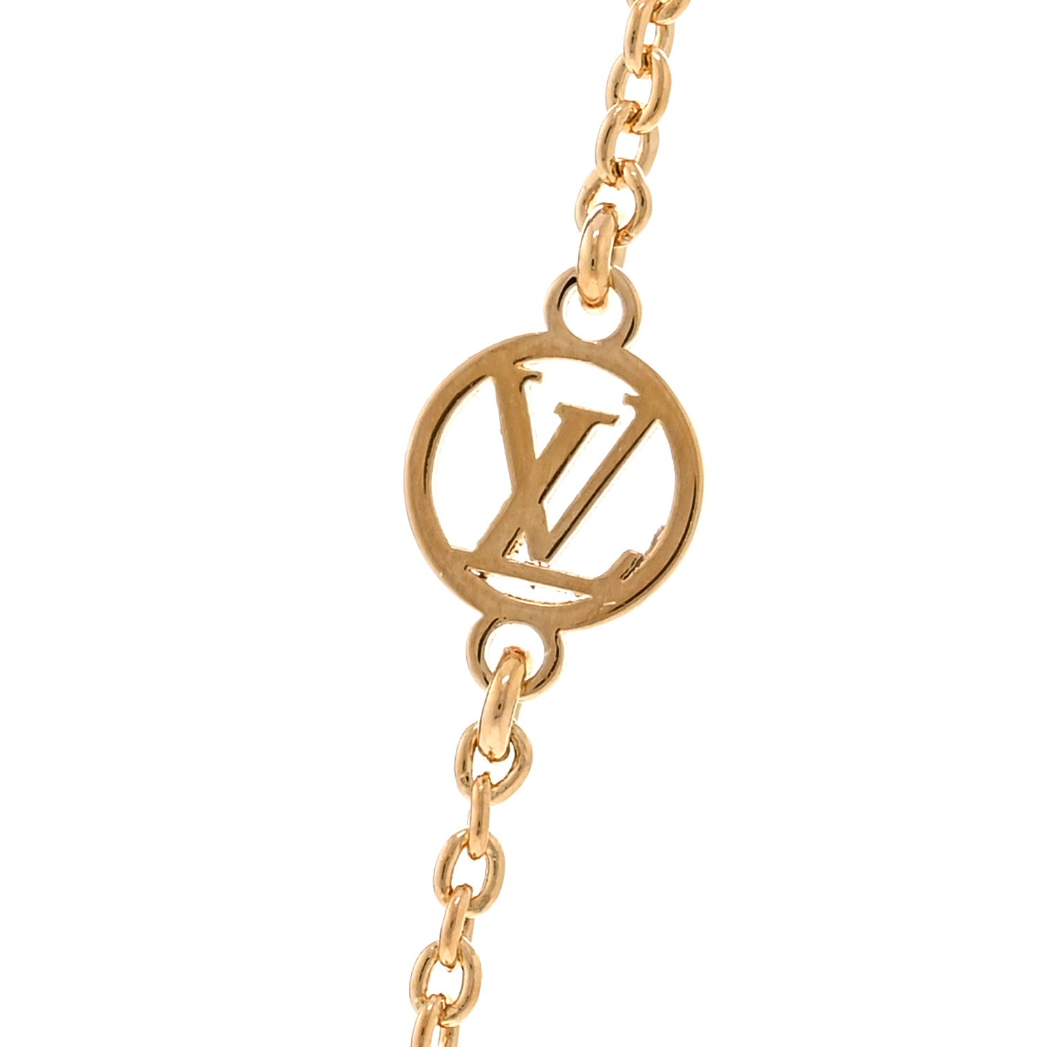 Louis Vuitton Metal Louisette Necklace Gold 4 of 6