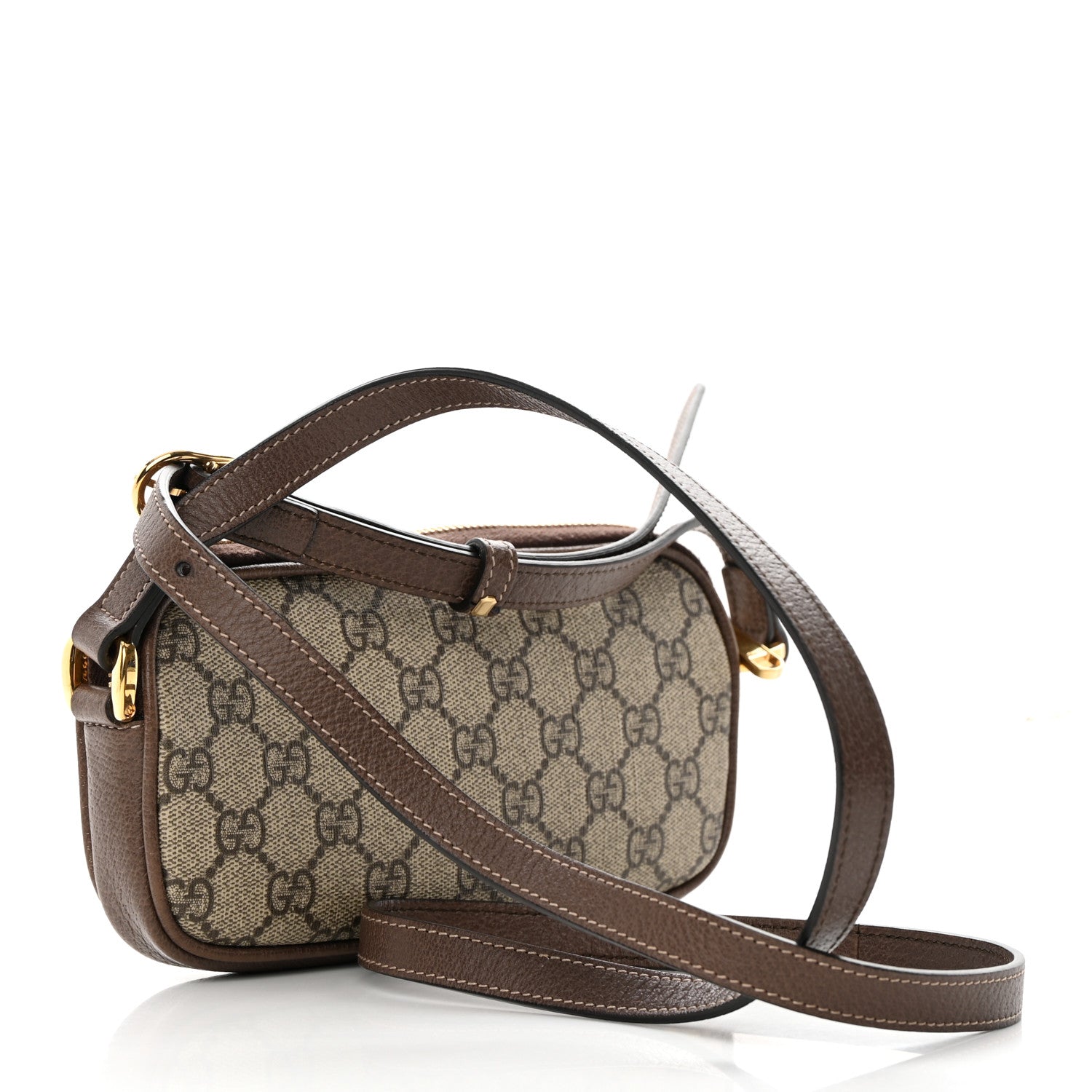 Gucci GG Supreme Monogram Web Mini Ophidia GG Bag Brown 3 of 15