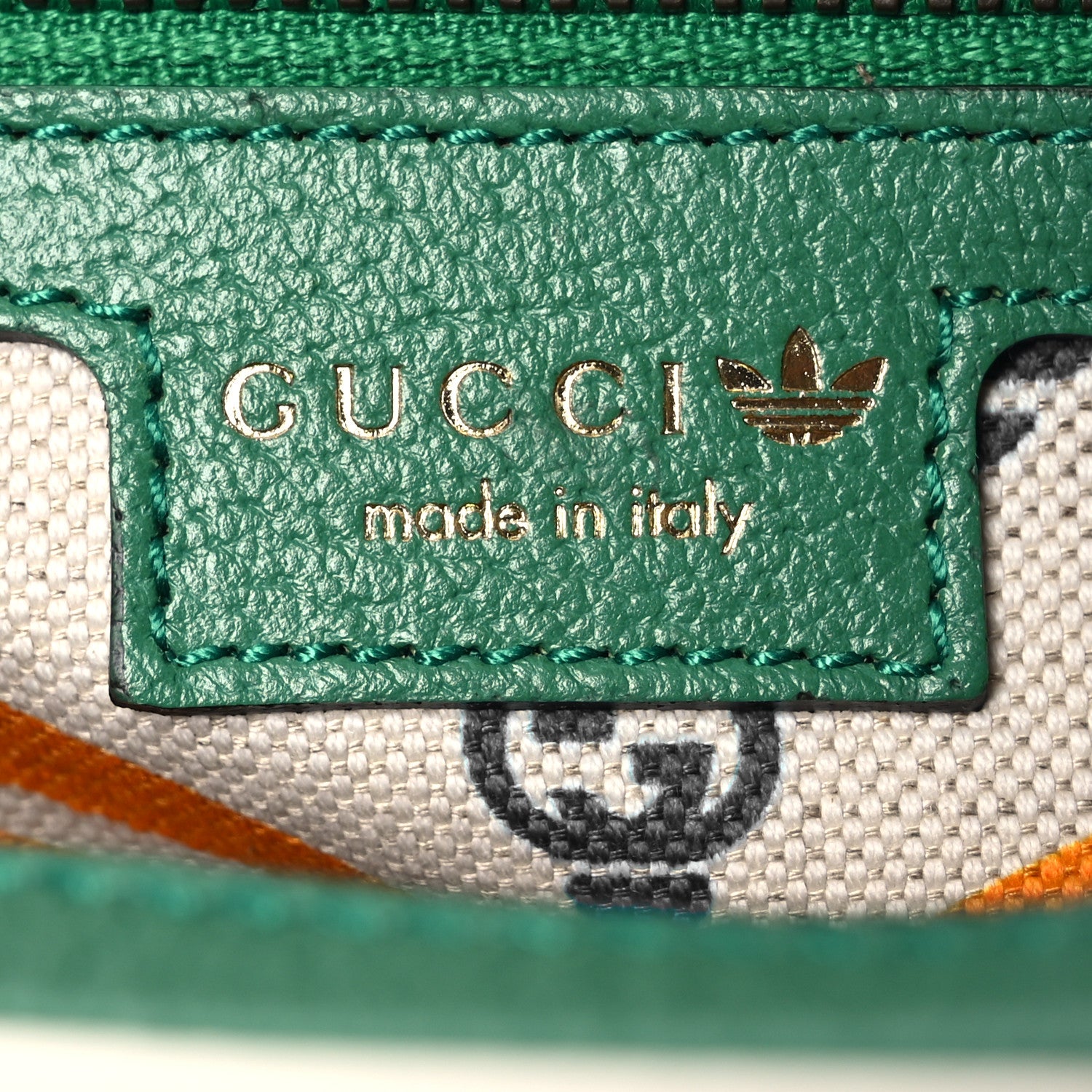 Gucci X ADIDAS Textured Dollar Calfskin Belt Bag Green 8 of 15