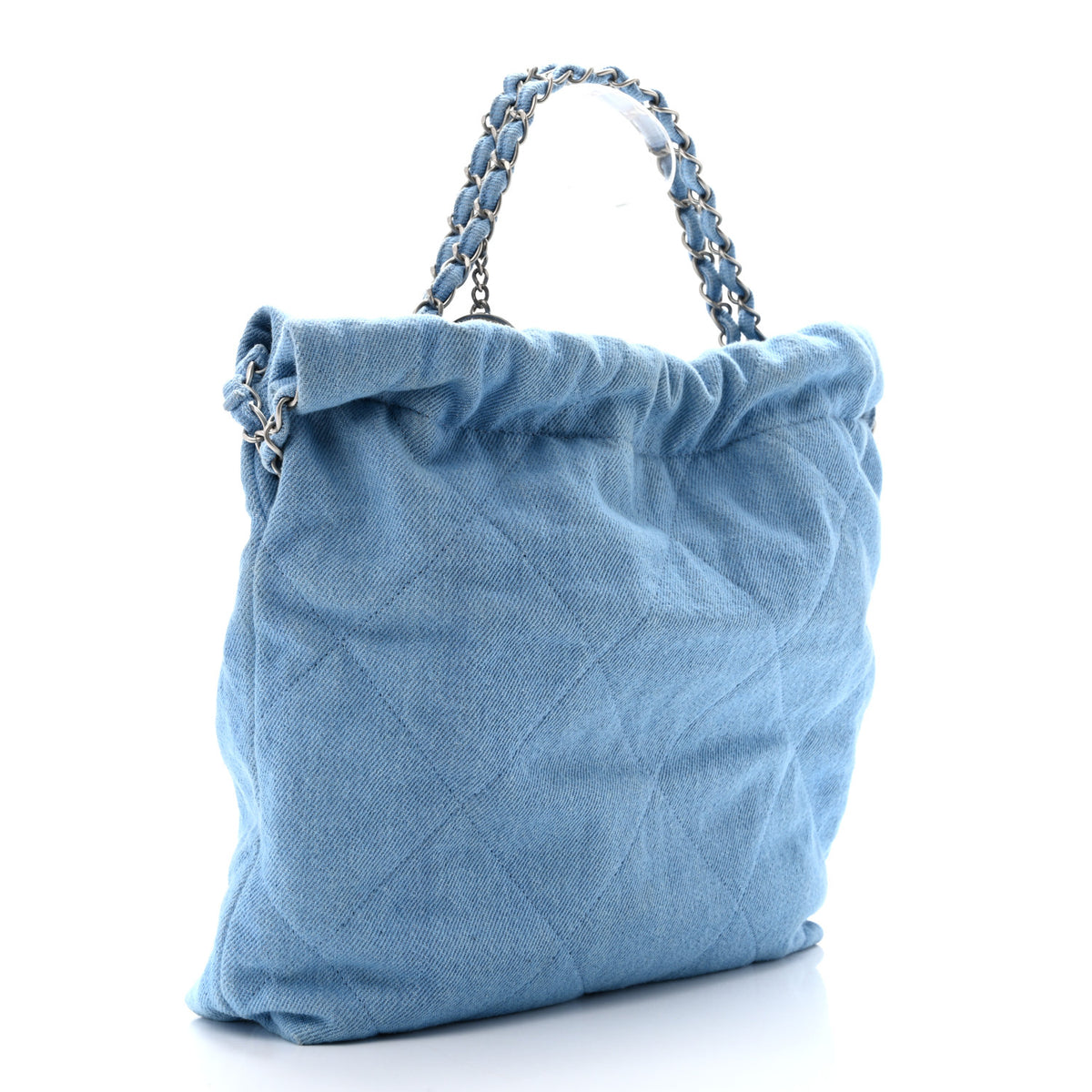 Chanel Denim Quilted Small Chanel 22 Light Blue 3 of 10