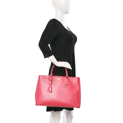 Prada Saffiano Large Galleria Double Zip Tote Peonia 2 of 8