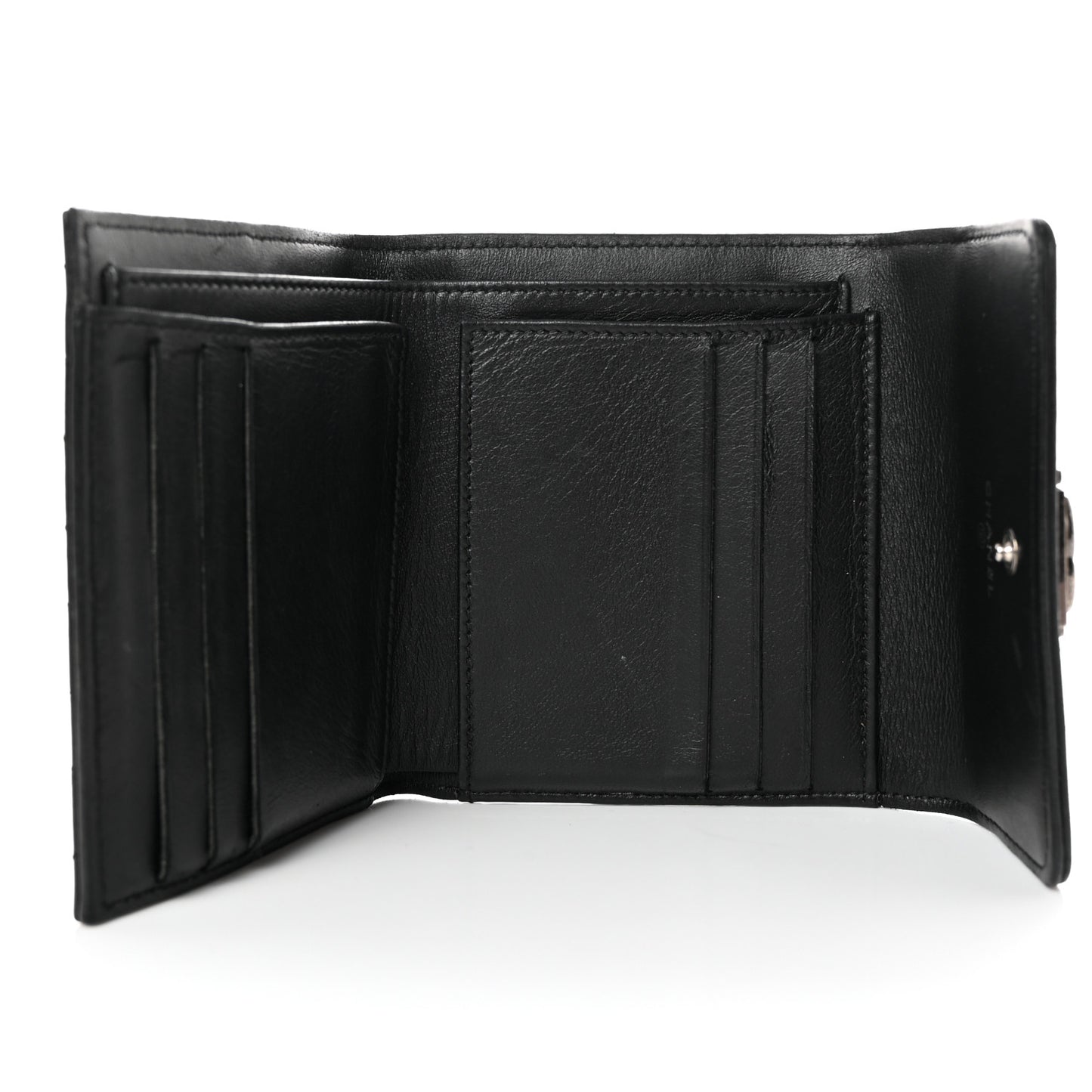 Caviar Quilted Compact Boy Wallet Black