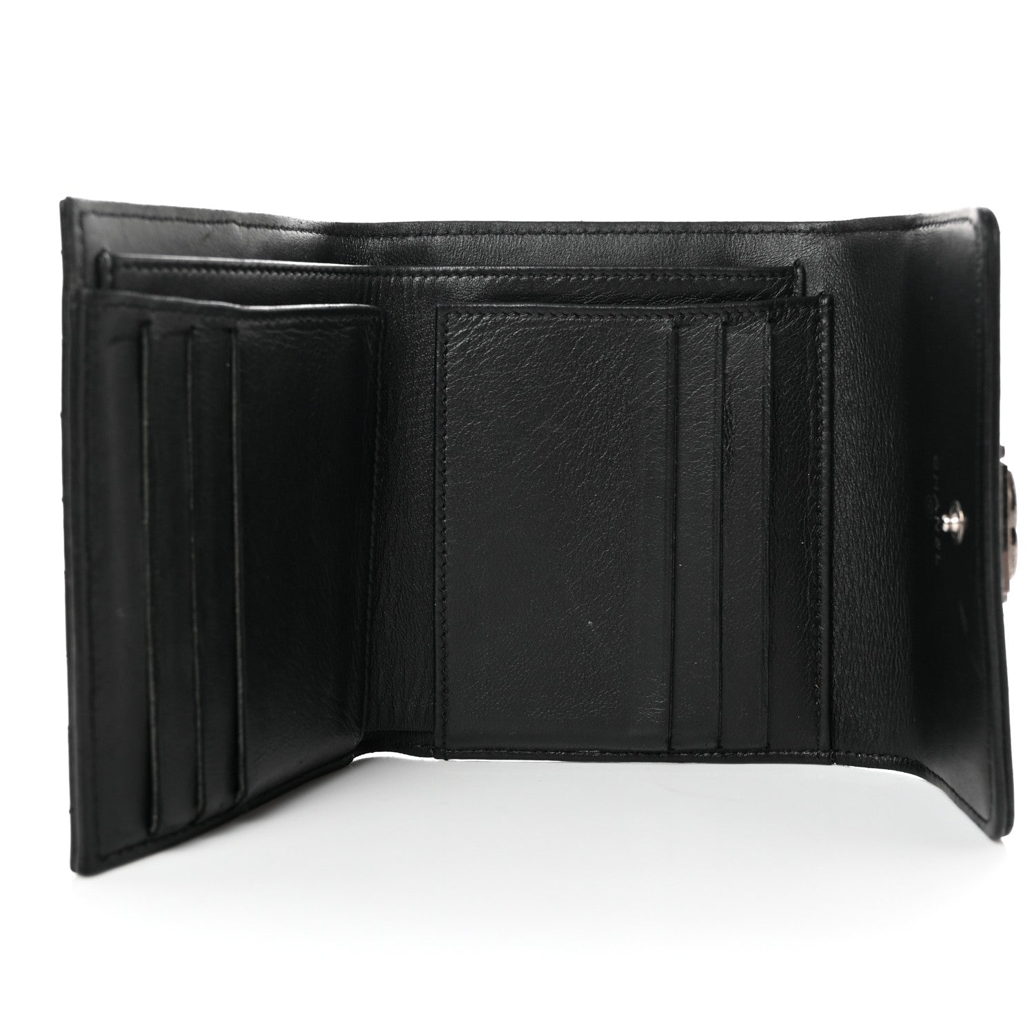 Chanel Caviar Quilted Compact Boy Wallet Black 5 of 10