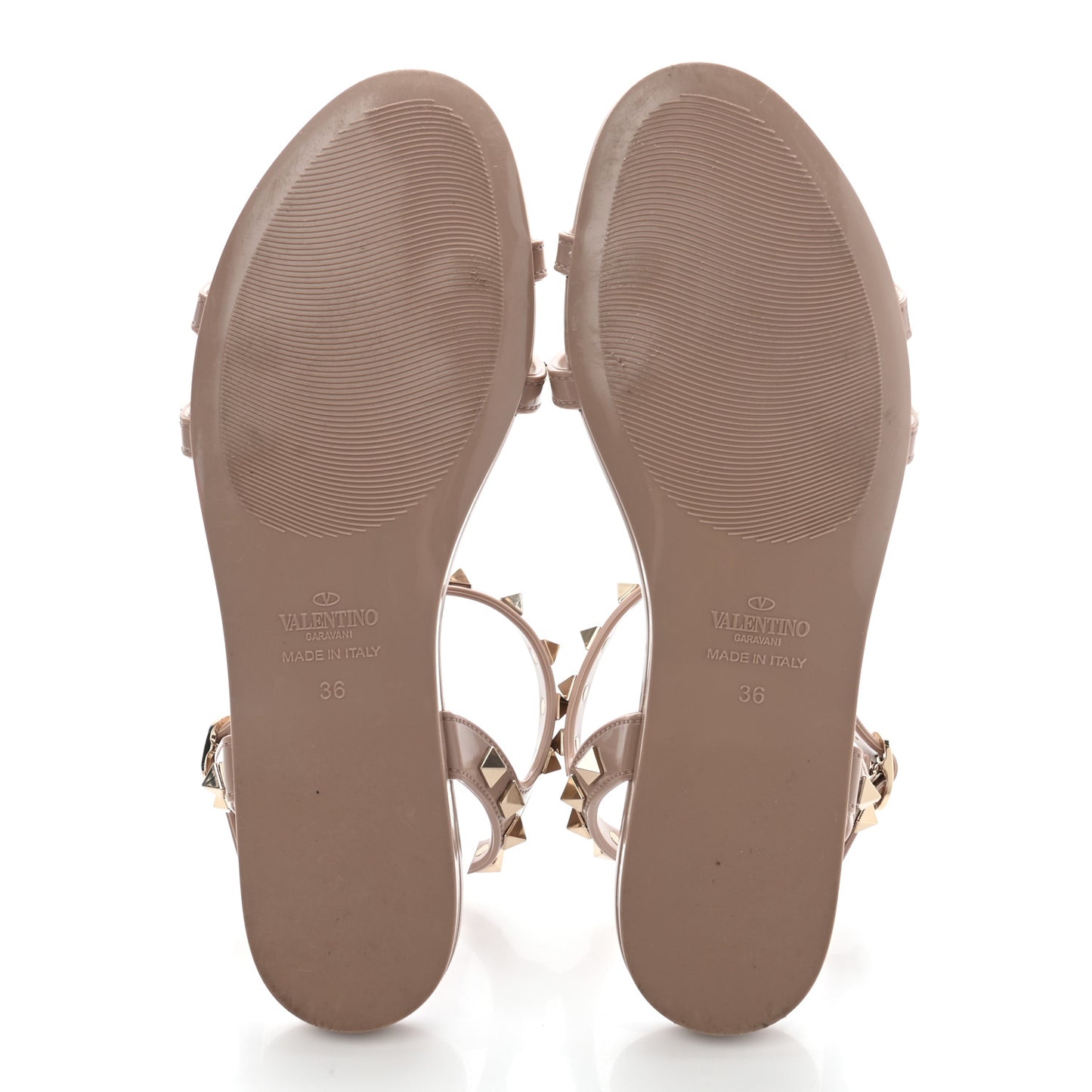 PVC Jelly Rockstud Caged Sandals 36 Poudre