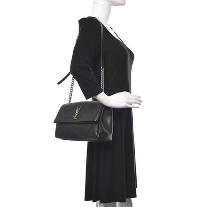 Saint Laurent Grain De Poudre Medium West Hollywood Monogram Fold-Over Black 2 of 9