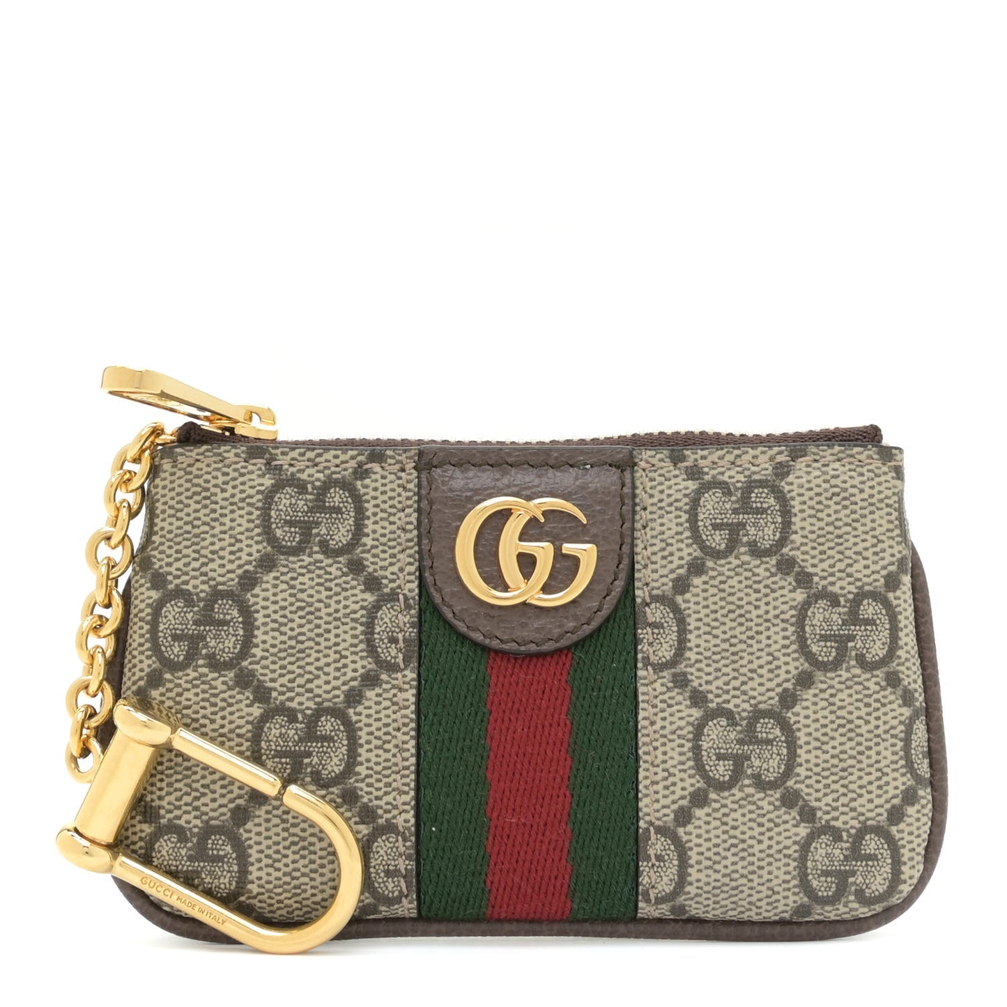 GG Supreme Monogram Web Ophidia Key Case Beige New Acero