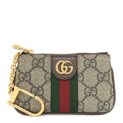 Gucci GG Supreme Monogram Web Ophidia Key Case Beige New Acero 1 of 10