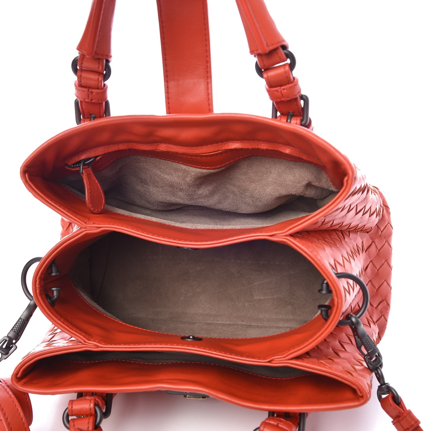 Bottega Veneta Calfskin Leggero Intrecciato Baby Roma Tote Terracota 6 of 7