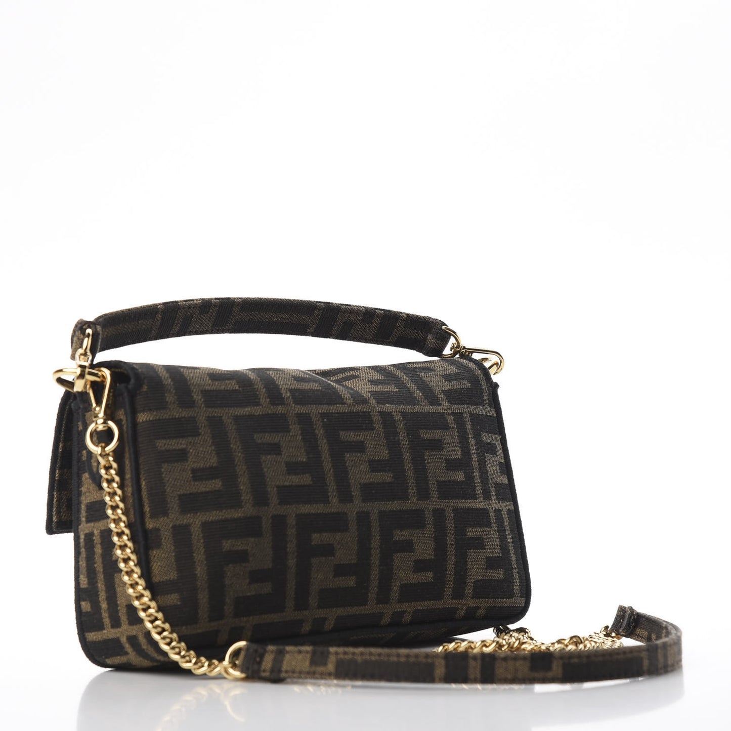 Fabric Jacquard FF 1974 Mini Baguette Tobacco Moro Black