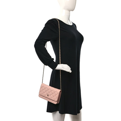 Chanel Caviar Quilted Wallet on Chain WOC Light Pink 2 of 12