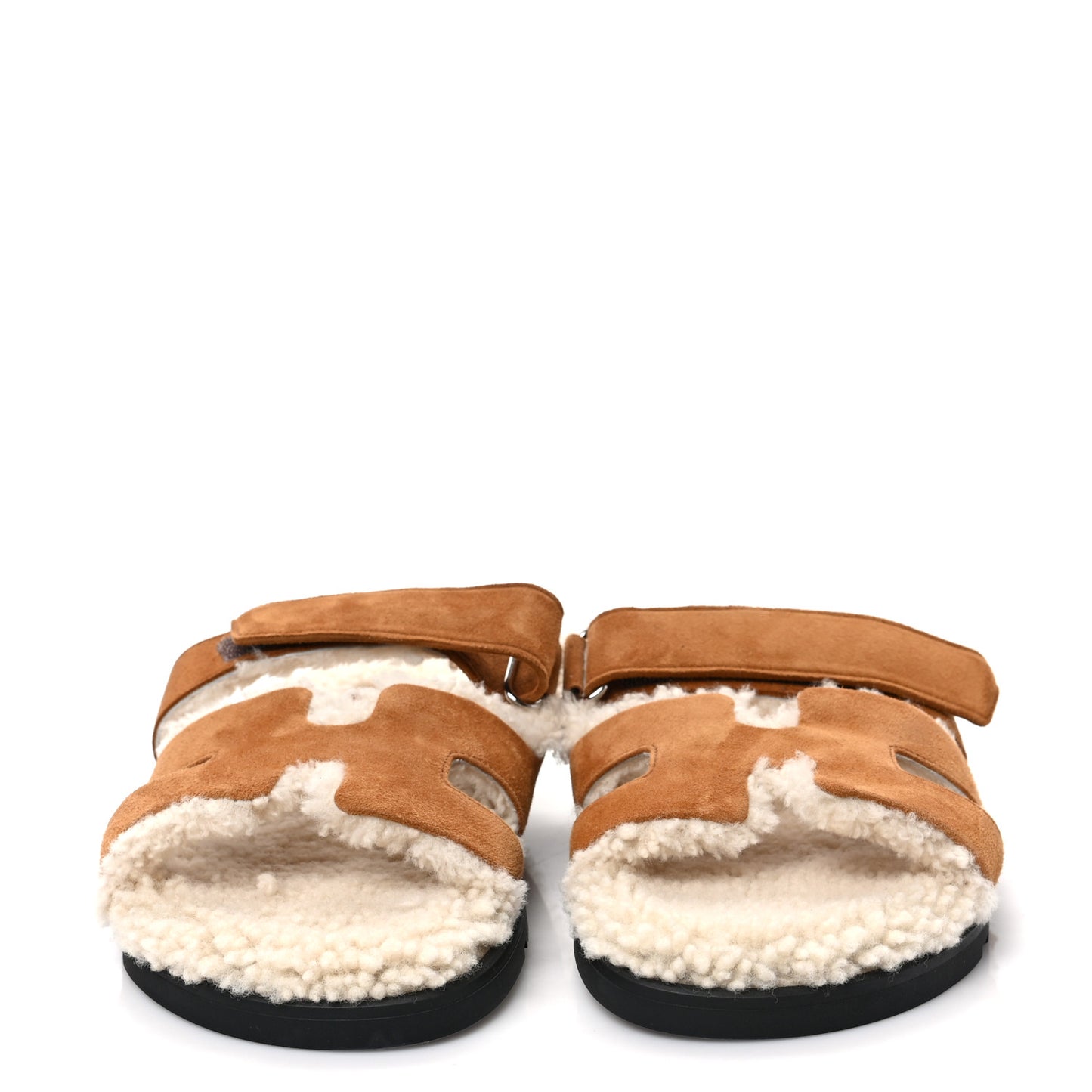 Suede Goatskin Woolskin Womens Chypre Sandals 40.5 Naturel Ecru