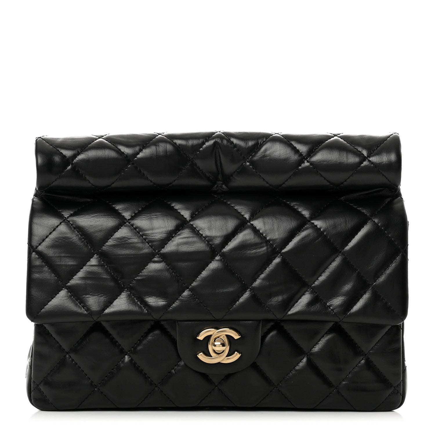Chanel Crumpled Calfskin Quilted Clutch Black 1 of 7