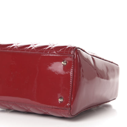 Christian Dior Patent Cannage Medium Lady Dior Red 9 of 12