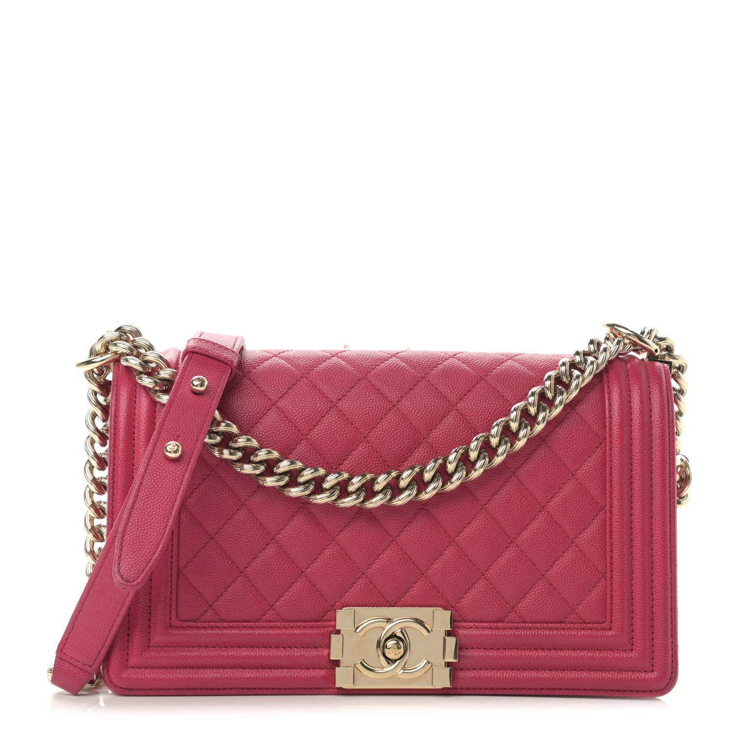 Chanel Caviar Quilted Medium Boy Flap Fuchsia 1 of 10