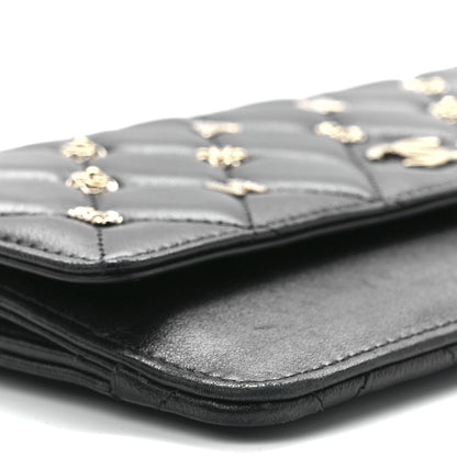 Chanel Lambskin Quilted All About Chanel Charm Wristlet Wallet Black 11 of 13