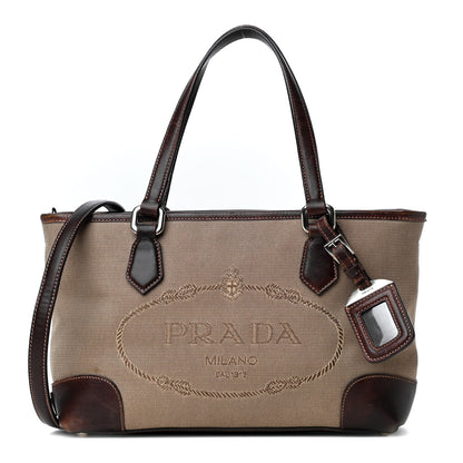 Prada Jacquard Logo Tote Corda Moro 1 of 10