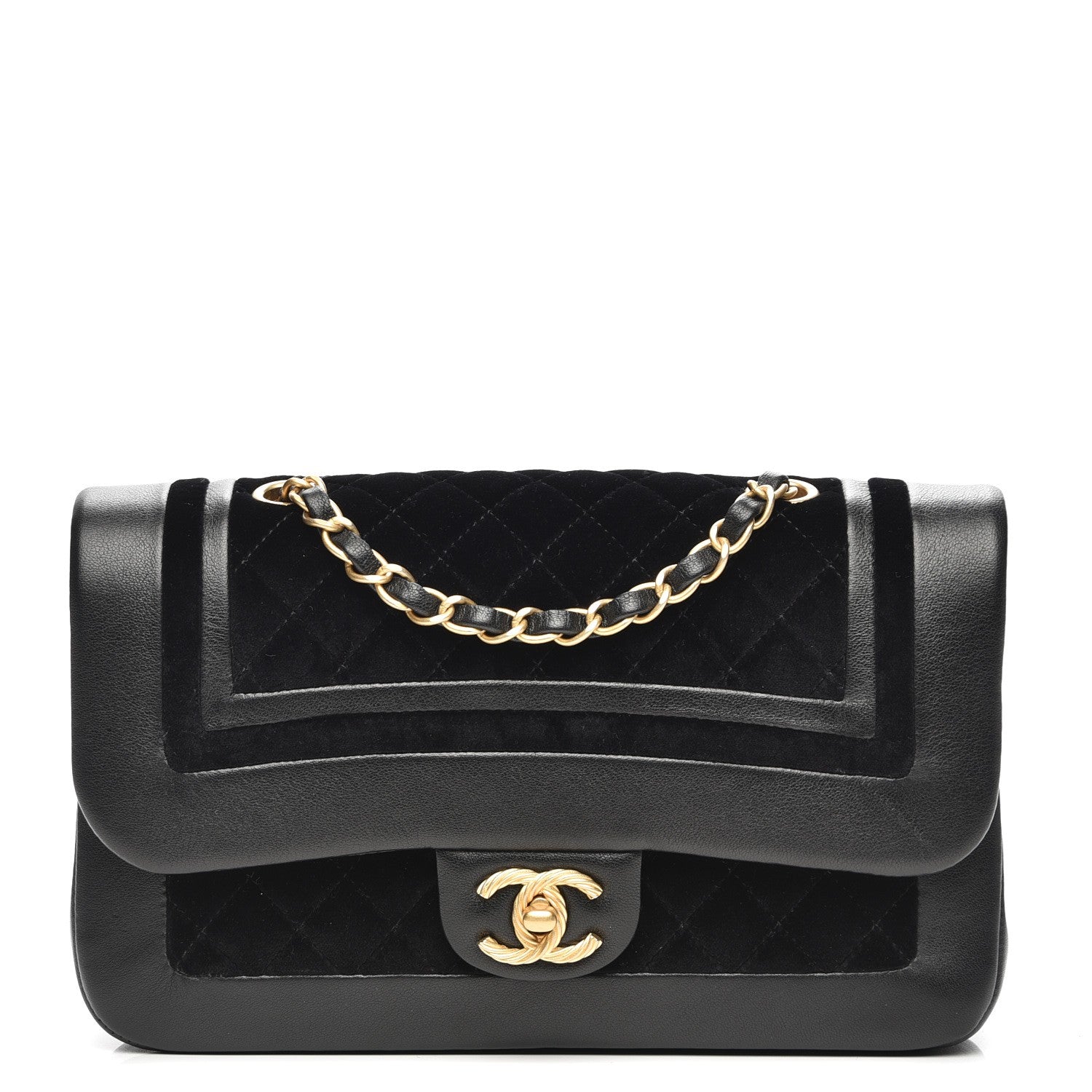 Chanel Metallic Lambskin Velvet Quilted Medium Flap Black 1 of 8