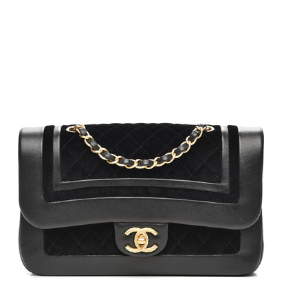 Chanel Metallic Lambskin Velvet Quilted Medium Flap Black 1 of 8
