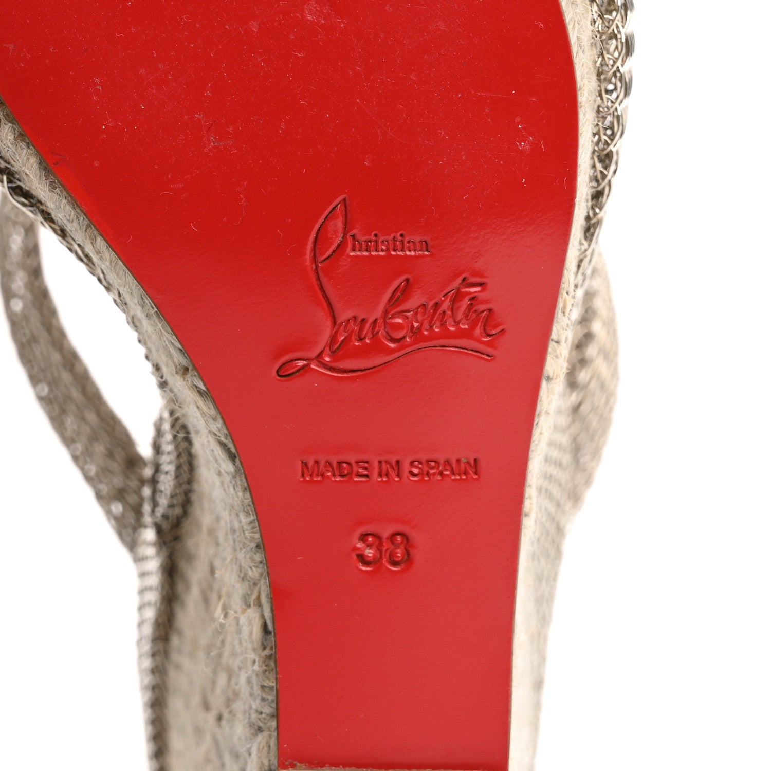 Christian Louboutin Rope Chain Cadena 140 Platform Wedge Sandals 38 Silver Grezzo 8 of 13