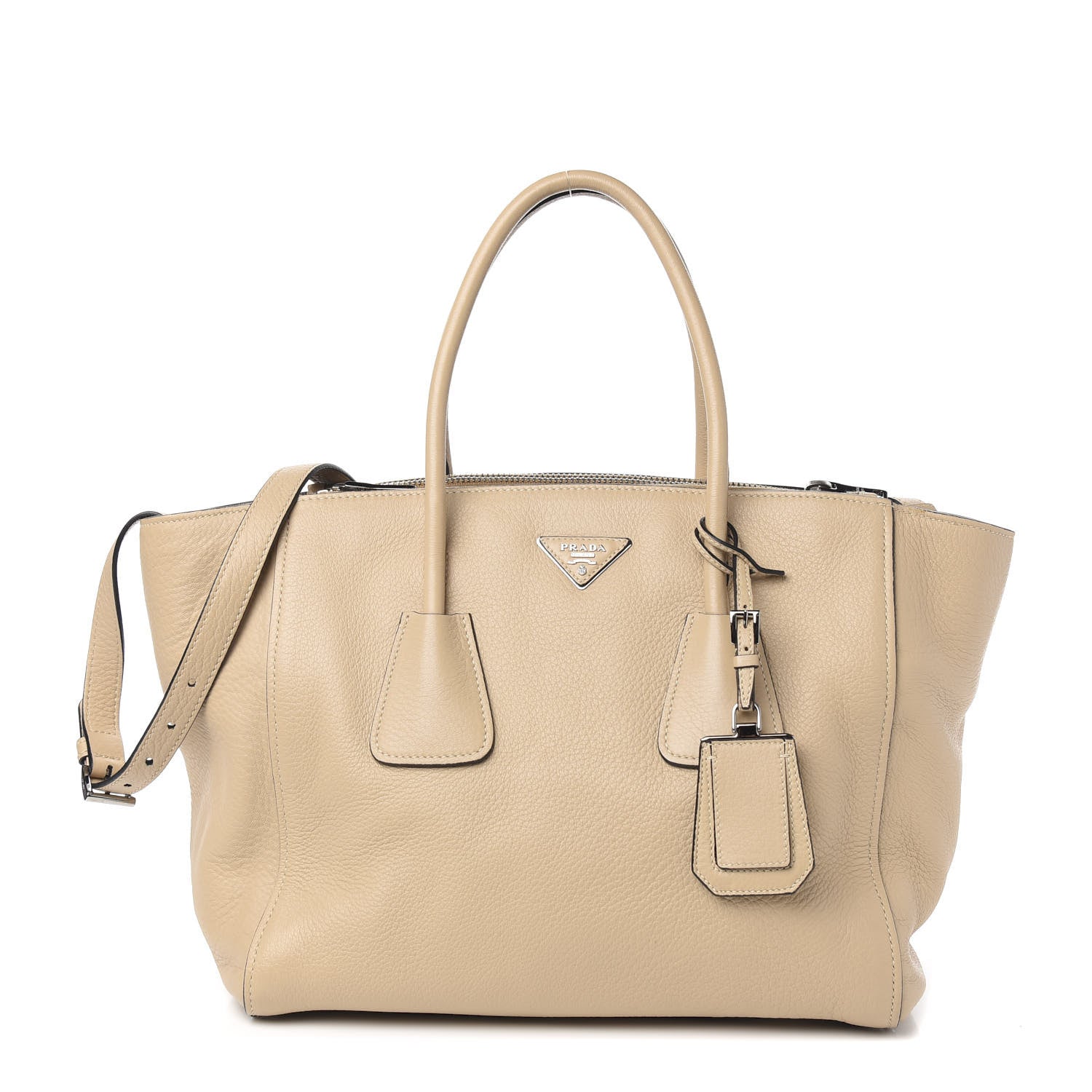 Prada Vitello Daino Twin Pocket Tote Sabbia 1 of 10
