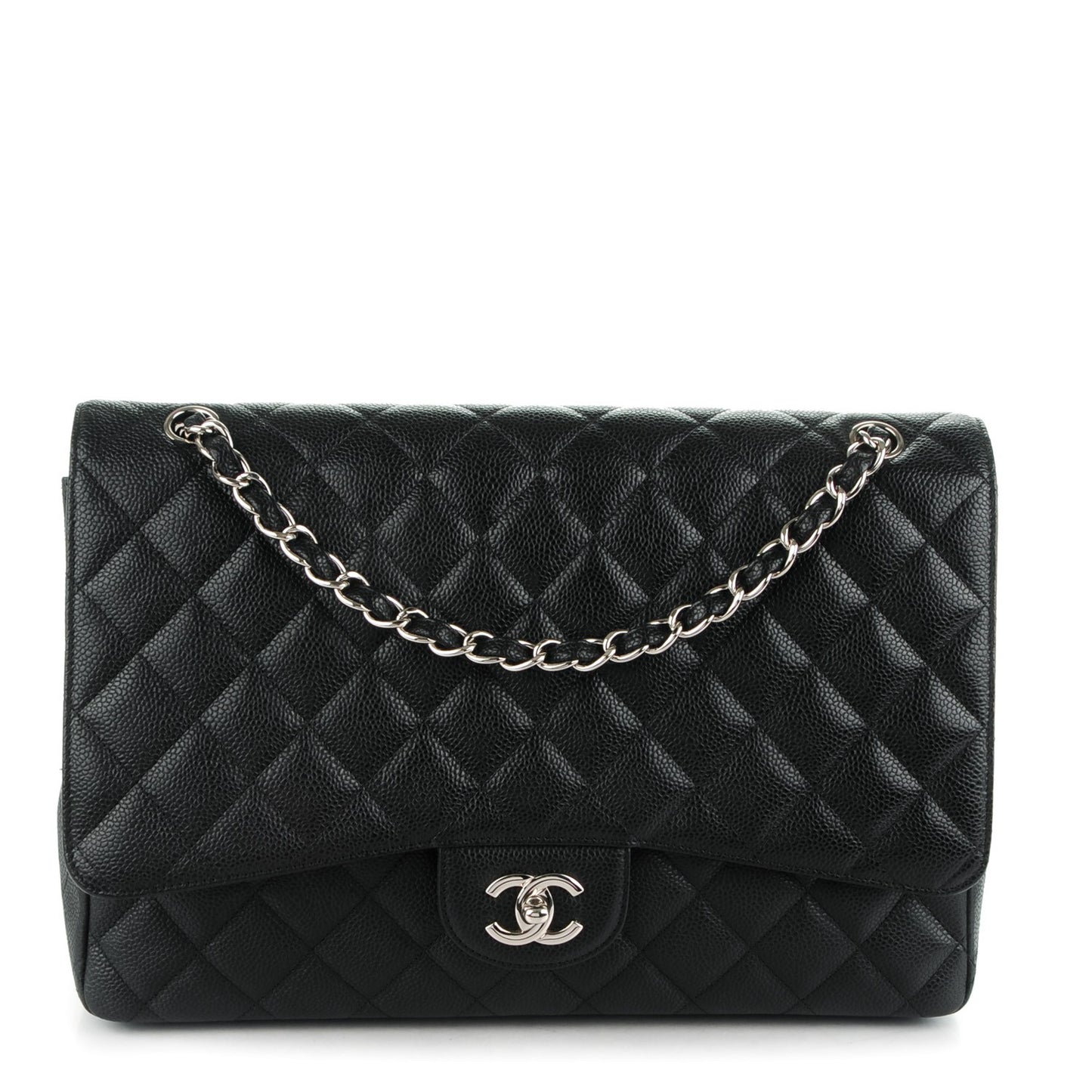 Caviar Quilted Maxi Single Flap Black