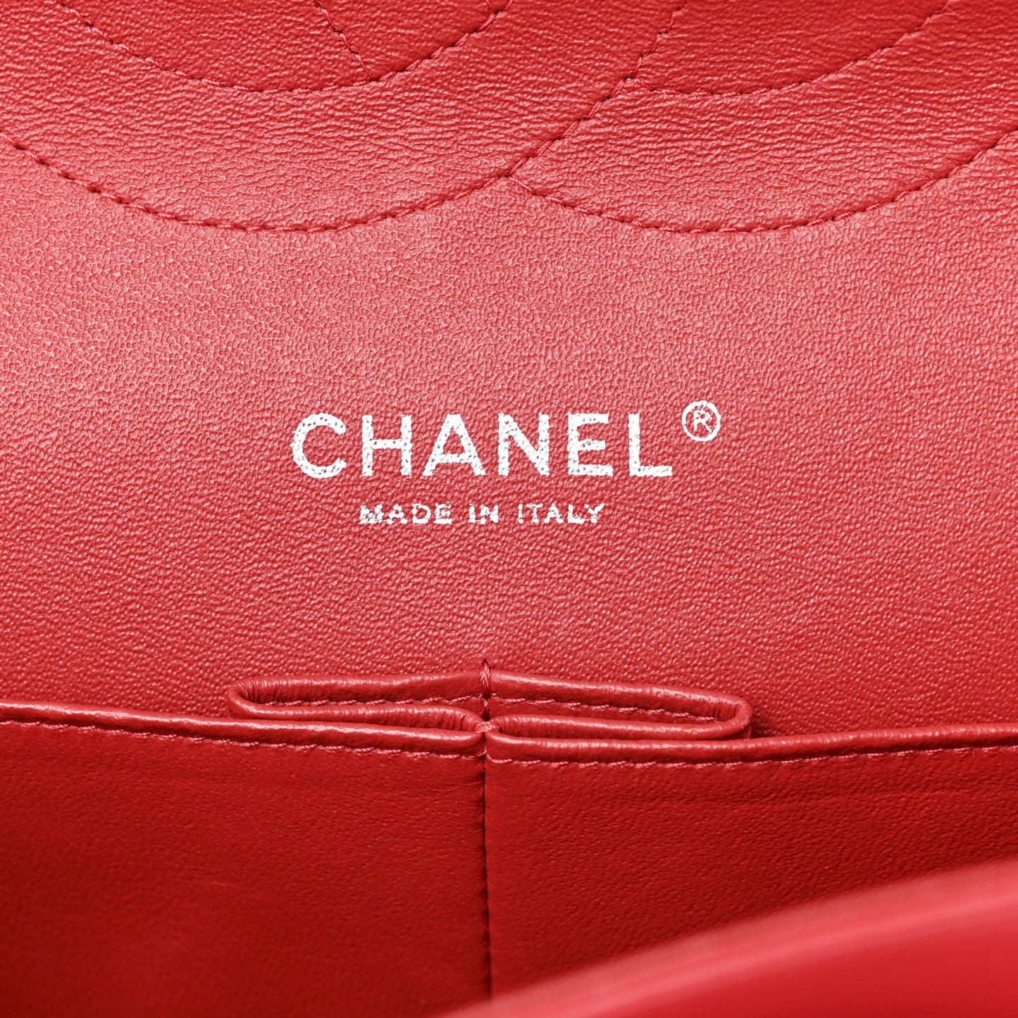Patent Quilted Jumbo Double Flap Dark Red