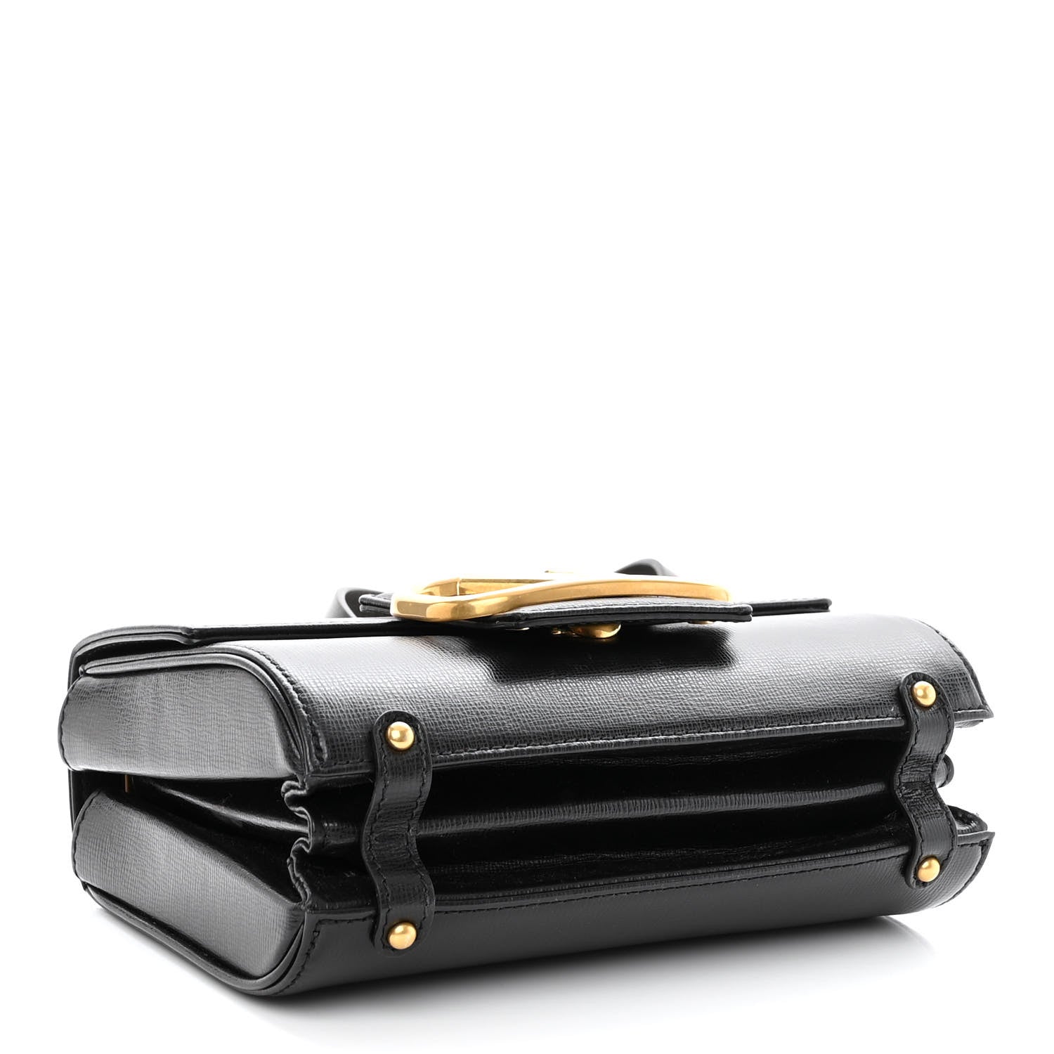 Valentino Garavani Grainy Calfskin Vlogo Stud Sign Shoulder Bag Black 4 of 11
