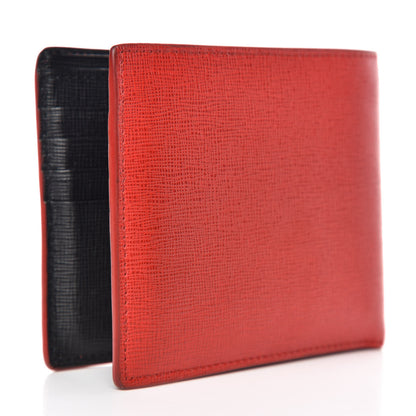 Fendi Vitello Elite Flamingo Lightning Monster Eyes Bi-Fold Wallet Rosso White Black 3 of 9